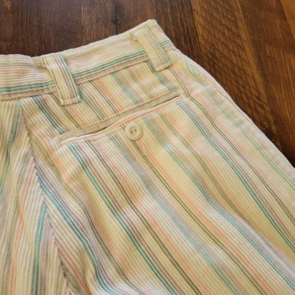 VTG TOPSON DOWNS White Pastel Multi-Colored Corduroy Pants High Waisted Tapered - Picture 4 of 8